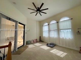3142 NW 124th Way, Sunrise, FL 33323 - unfurnished room featuring carpet flooring and a ceiling fan