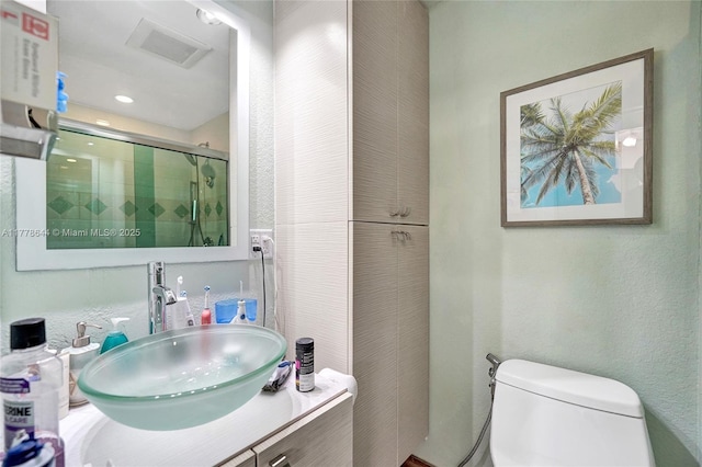322 Taylor St Unit 1D, Hollywood, FL 33019 - full bathroom featuring vanity and an enclosed shower