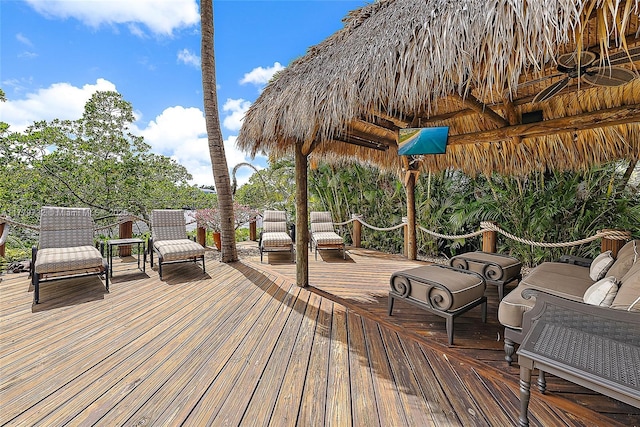 view of wooden deck