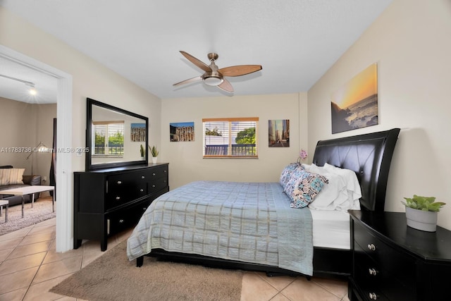 1918 Brickell Ave Unit 204, Miami, FL 33129 - bedroom with multiple windows, light tile patterned floors, and ceiling fan