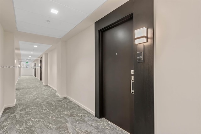 corridor with baseboards