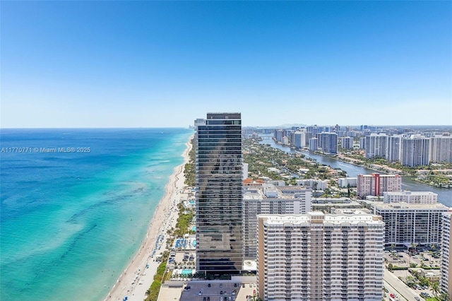 2000 S Ocean Dr Unit 28A, Hallandale Beach, FL 33009 - birds eye view of property featuring a view of the beach, a water view, and a view of city