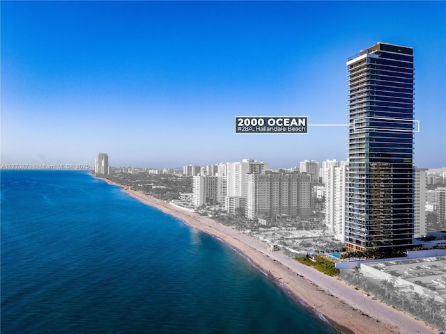 2000 S Ocean Dr Unit 28A, Hallandale Beach, FL 33009 - view of water feature featuring a view of the beach and a view of city