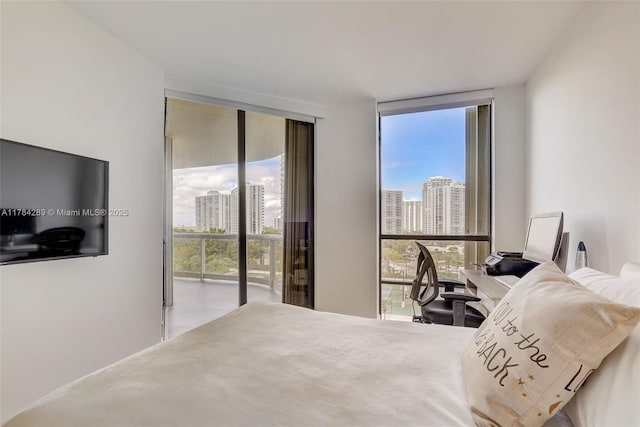 20191 E Country Club Dr Unit 802, Aventura, FL 33180 - bedroom with floor to ceiling windows, a view of city, and access to outside