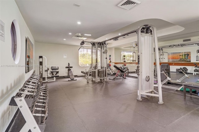 20191 E Country Club Dr Unit 802, Aventura, FL 33180 - workout area featuring visible vents and recessed lighting