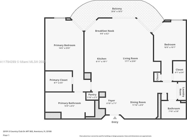20191 E Country Club Dr Unit 802, Aventura, FL 33180 - plan