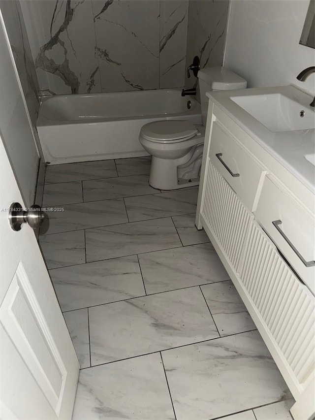 5955 NW 25th Ct Unit 208, Sunrise, FL 33313 - bathroom with marble finish floors, vanity, and shower / bathtub combination