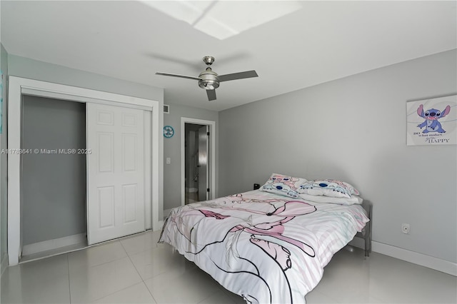1000 NE 204th Ln, Miami, FL 33179 - bedroom with visible vents, baseboards, and ceiling fan