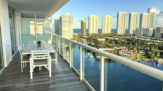 400 SE Sunny Isles Blvd Unit 1702, Sunny Isles Beach, FL 33160 - balcony with a view of skyline and a water view
