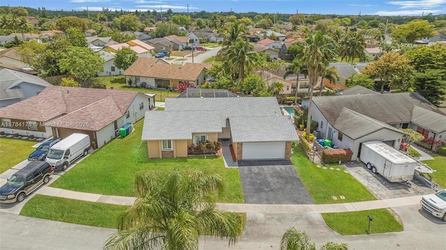 aerial view with a residential view