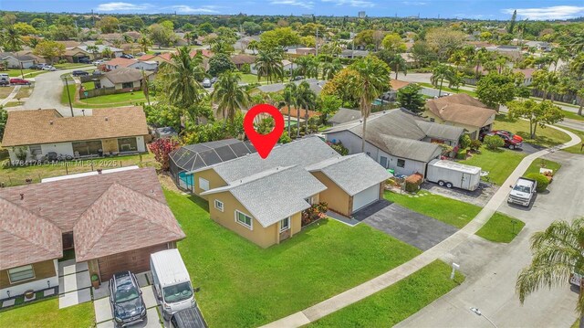 drone / aerial view featuring a residential view