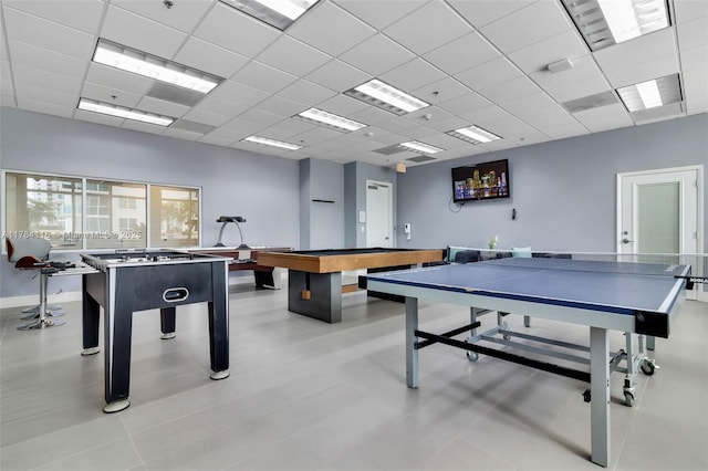 1200 Brickell Bay Dr Unit 1723, Miami, FL 33131 - game room featuring pool table, a paneled ceiling, and visible vents