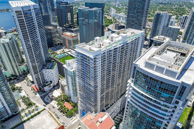 1200 Brickell Bay Dr Unit 1723, Miami, FL 33131 - birds eye view of property featuring a city view and a water view