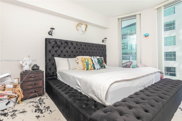 bedroom featuring access to outside