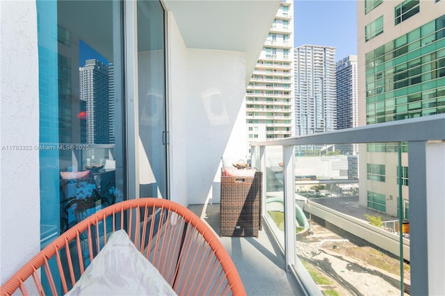 balcony with a view of city