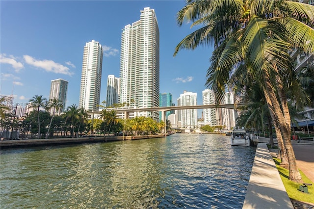 property view of water featuring a city view