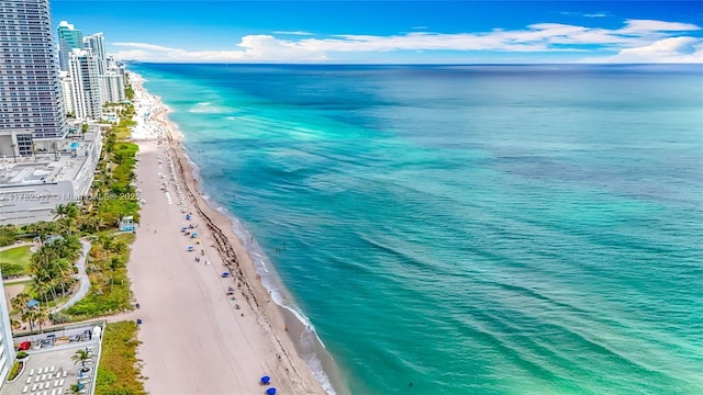 1913 S Ocean Dr Unit 110, Hallandale Beach, FL 33009 - birds eye view of property featuring a city view, a view of the beach, and a water view