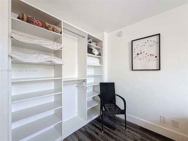1913 S Ocean Dr Unit 110, Hallandale Beach, FL 33009 - spacious closet featuring dark wood-style floors