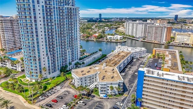 1913 S Ocean Dr Unit 110, Hallandale Beach, FL 33009 - bird's eye view featuring a water view and a city view