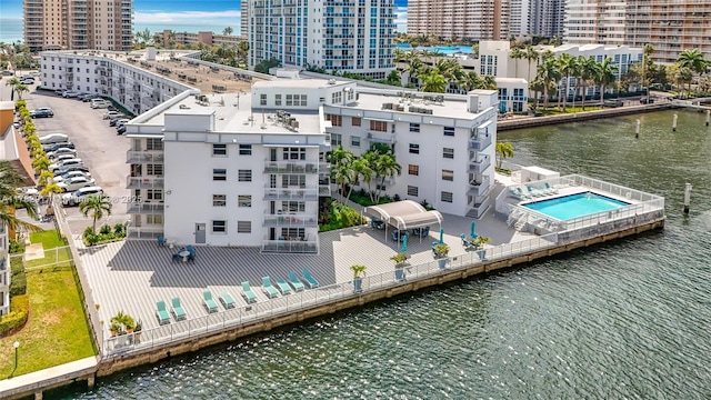1913 S Ocean Dr Unit 110, Hallandale Beach, FL 33009 - birds eye view of property with a city view and a water view