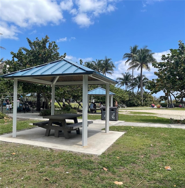 1913 S Ocean Dr Unit 110, Hallandale Beach, FL 33009 - view of property's community with a gazebo and a lawn