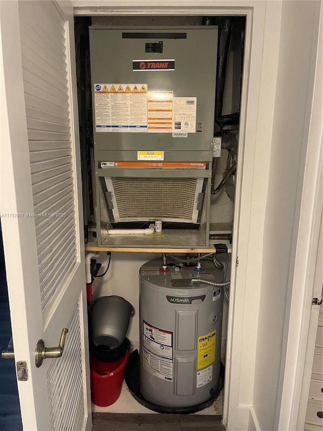 1913 S Ocean Dr Unit 110, Hallandale Beach, FL 33009 - utility room with water heater and heating unit