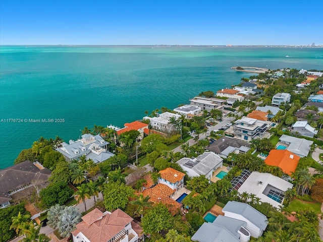 551 S Mashta Dr, Key Biscayne, FL 33149 - birds eye view of property with a water view and a residential view