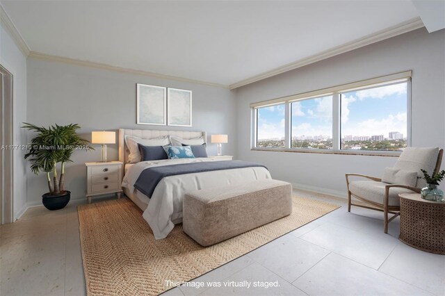333 Sunset Dr Unit 804, Fort Lauderdale, FL 33301 - bedroom featuring baseboards and ornamental molding