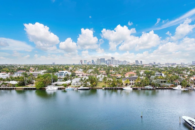333 Sunset Dr Unit 804, Fort Lauderdale, FL 33301 - drone / aerial view featuring a water view and a city view