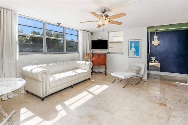 1811 Jefferson St Unit 203, Hollywood, FL 33020 - living room featuring ceiling fan