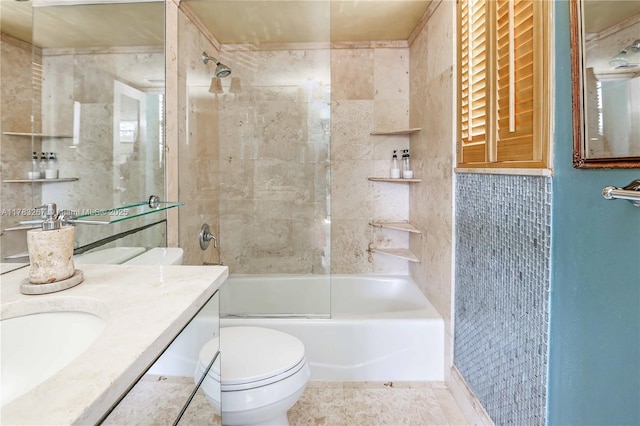 1811 Jefferson St Unit 203, Hollywood, FL 33020 - full bathroom with toilet, shower / bath combination, vanity, and tile patterned floors