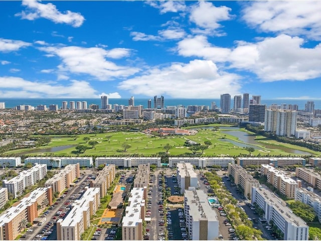 900 Atlantic Shores Blvd Unit 126, Hallandale Beach, FL 33009 - aerial view of a nearby body of water, a view of skyline, and a golf club
