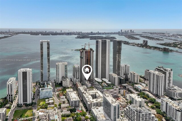 677 NE 24th St Unit 504, Miami, FL 33137 - drone / aerial view of city skyline and a large body of water