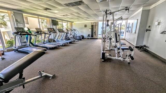 300 Bayview Dr Unit 206, Sunny Isles Beach, FL 33160 - workout area featuring baseboards and carpet