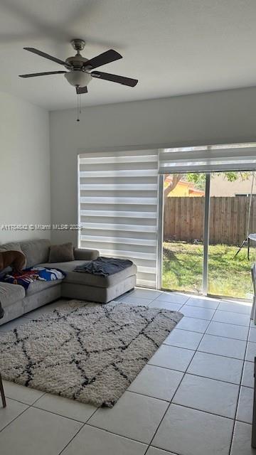 9418 SW 227th Ter, Cutler Bay, FL 33190 - tiled living area with ceiling fan