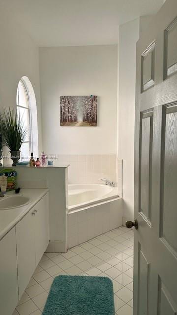9418 SW 227th Ter, Cutler Bay, FL 33190 - full bath with a garden tub, vanity, and tile patterned flooring