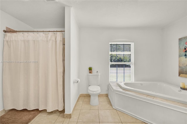 17746 48th Ct N, Loxahatchee, FL 33470 - bathroom featuring a bath, tile patterned floors, and a shower with shower curtain