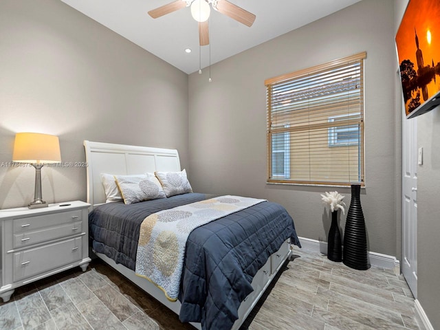 2021 SE 17th Ave, Homestead, FL 33035 - bedroom featuring baseboards, wood finish floors, and ceiling fan