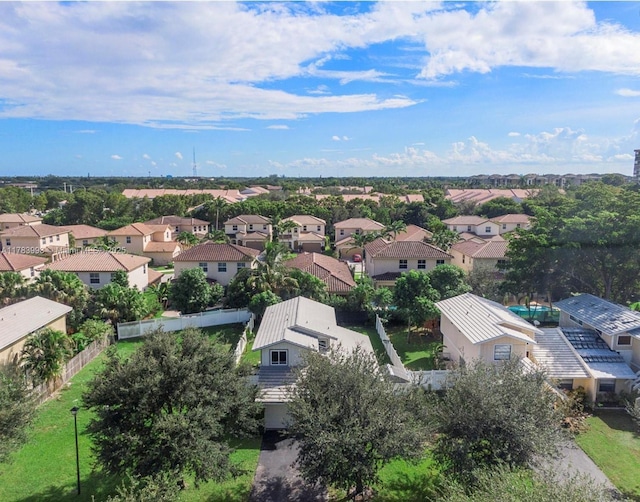 aerial view with a residential view