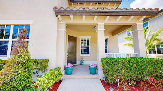 24362 SW 117th Path, Homestead, FL 33032 - property entrance featuring covered porch and stucco siding