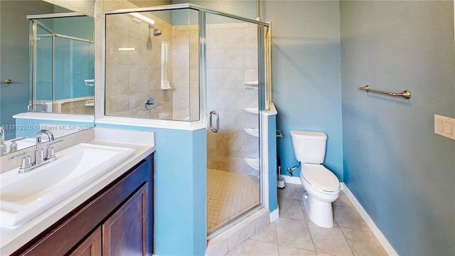 24362 SW 117th Path, Homestead, FL 33032 - bathroom with vanity, toilet, tile patterned flooring, and a stall shower