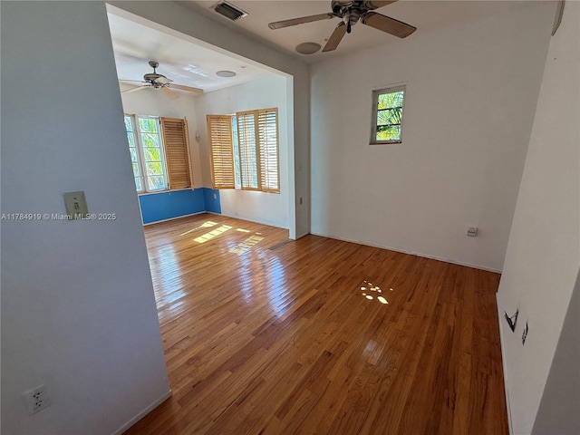 1722 Jefferson Ave, Miami Beach, FL 33139 - empty room featuring visible vents, a ceiling fan, and wood finished floors