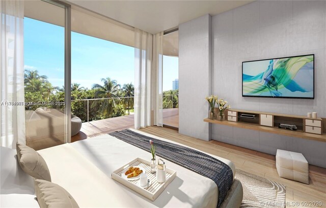 304 Ocean Dr Unit 302, Miami Beach, FL 33139 - bedroom featuring wood finished floors and floor to ceiling windows