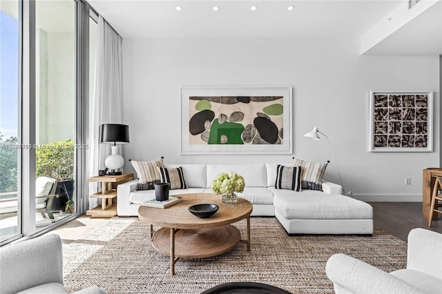 650 NE 32nd St Unit Bh6, Miami, FL 33137 - living area with recessed lighting and wood finished floors