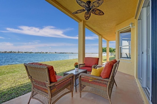 16519 SW 54th Ct, Miramar, FL 33027 - view of patio with a water view and outdoor lounge area