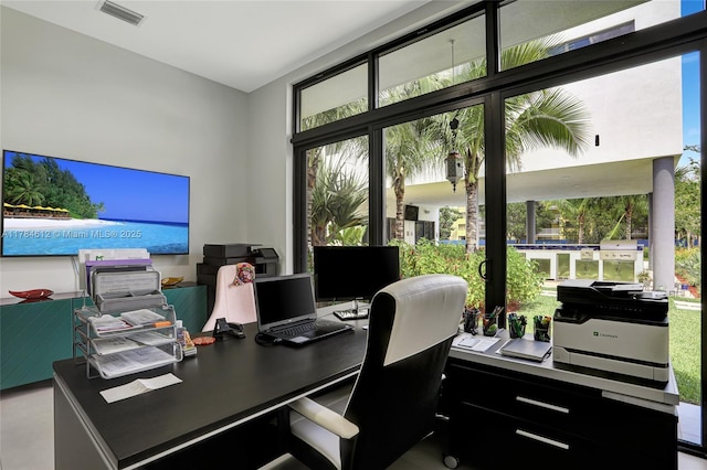 office featuring visible vents