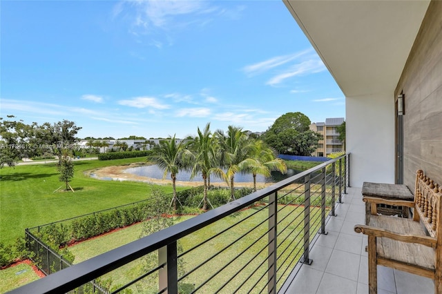 balcony with a water view