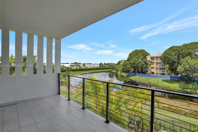 balcony with a water view