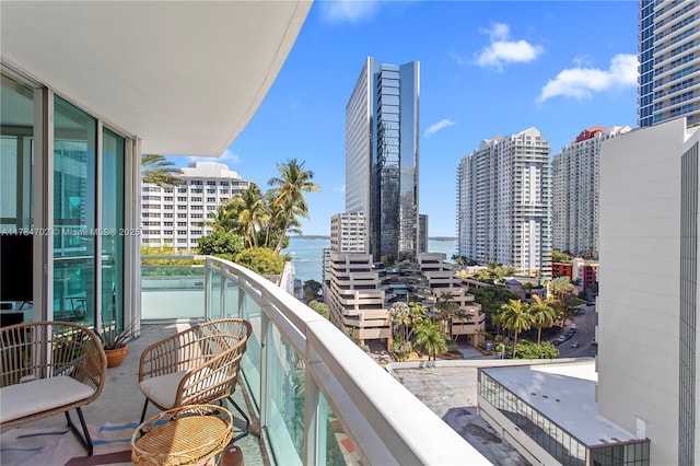 balcony with a view of city