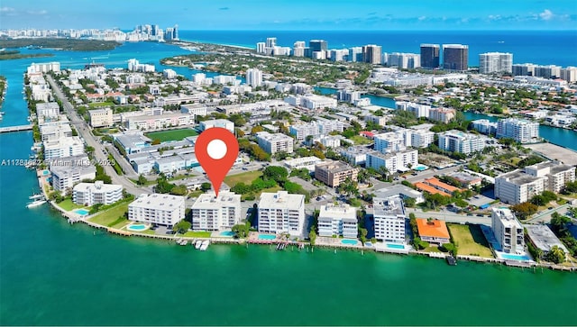 9250 W Bay Harbor Dr Unit 5C, Bay Harbor Islands, FL 33154 - aerial view with a water view and a city view